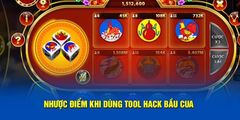 Hạn chế khi dùng tool hack bầu cua